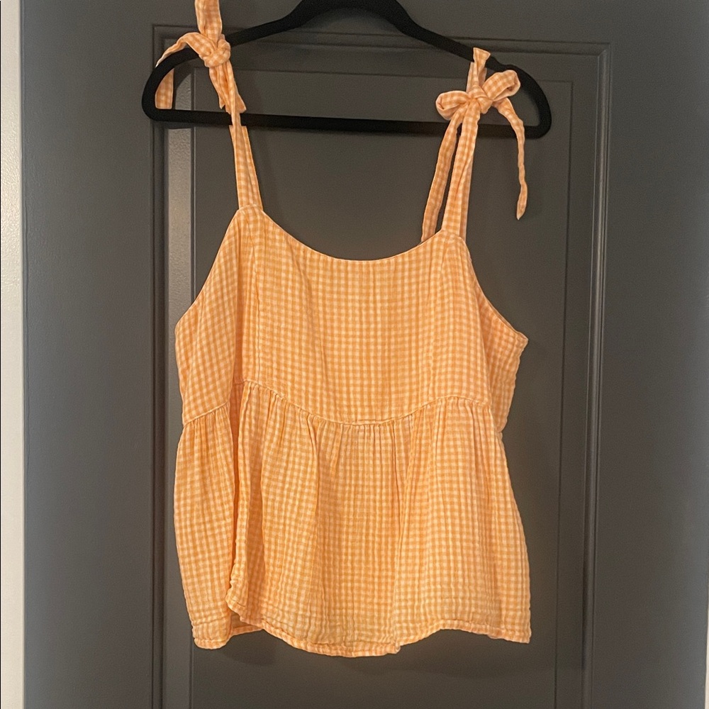 Old Navy Yellow Gingham Tie-Strap Camisole